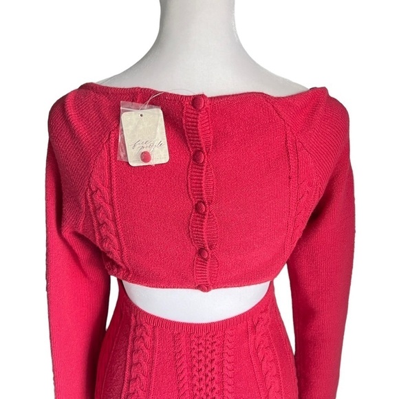 Free People - NWT Small World Mini Long Sleeve Sweater Dress Sz S - Picture 5 of 10